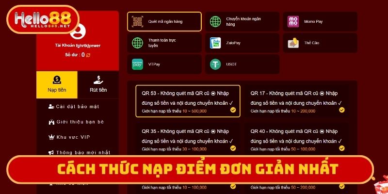 Cách thức nạp điểm đơn giản nhất